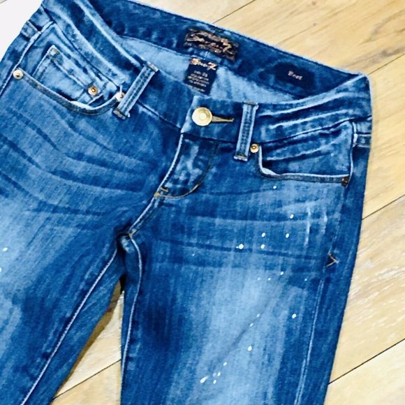 Seven boot cut denim Jeans distressed low rise wide leg 28 - Picture 3 of 7